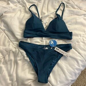 Cupshe SMALL blue bikini NWT